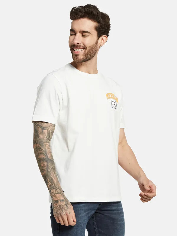 Octave Graphic Printed Round Neck Cotton T-Shirt