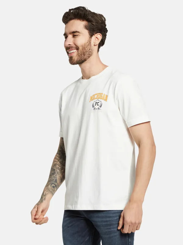 Octave Graphic Printed Round Neck Cotton T-Shirt