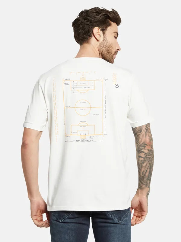 Octave Graphic Printed Round Neck Cotton T-Shirt