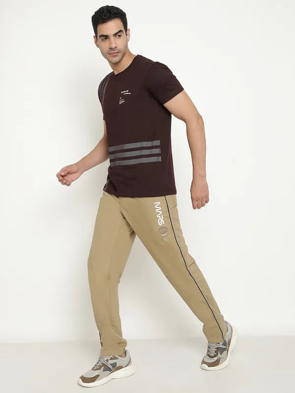 Octave Striped Round Neck Cotton T-Shirt