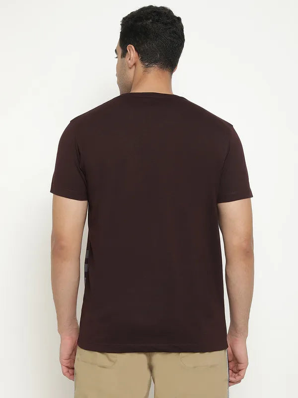 Octave Striped Round Neck Cotton T-Shirt