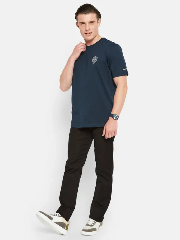 Octave Round Neck Short Sleeves Cotton Casual T-Shirt