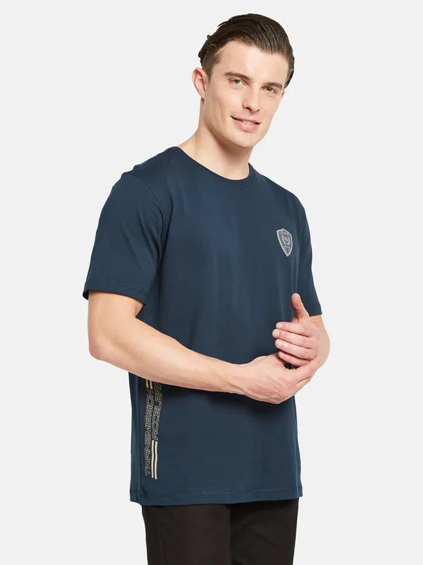 Octave Round Neck Short Sleeves Cotton Casual T-Shirt