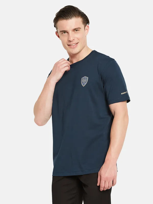 Octave Round Neck Short Sleeves Cotton Casual T-Shirt