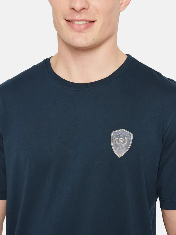 Octave Round Neck Short Sleeves Cotton Casual T-Shirt