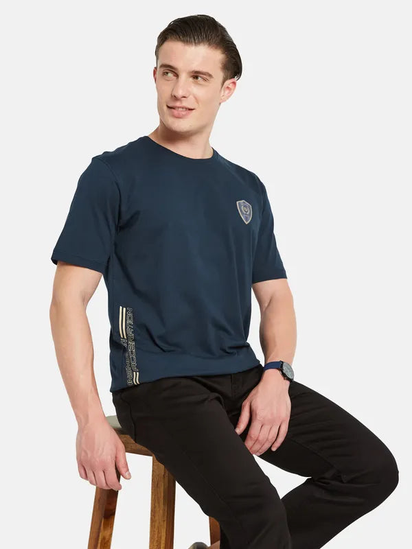 Octave Round Neck Short Sleeves Cotton Casual T-Shirt