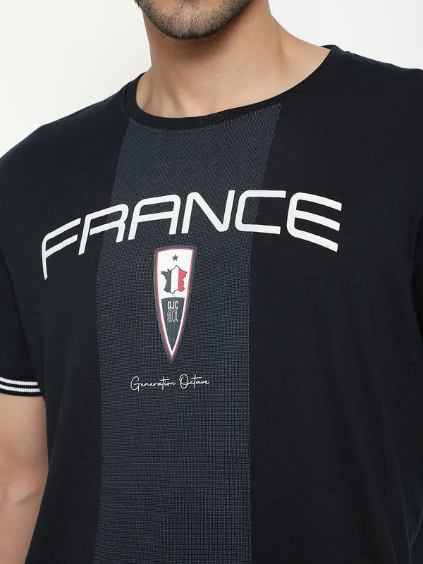 Octave Typography Printed Cotton T-Shirt