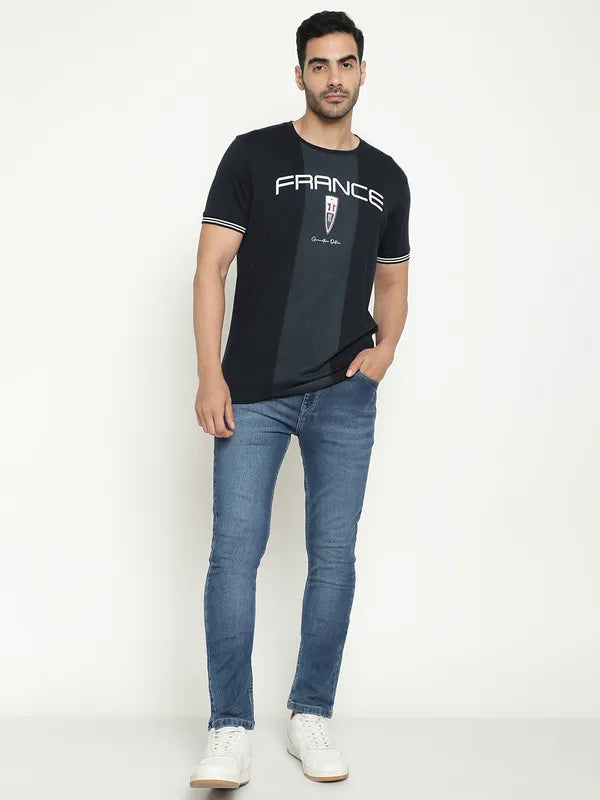 Octave Typography Printed Cotton T-Shirt