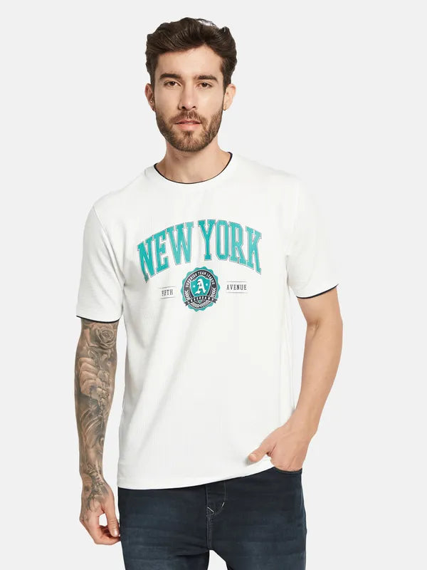 Octave Typography Printed Cotton T-Shirt