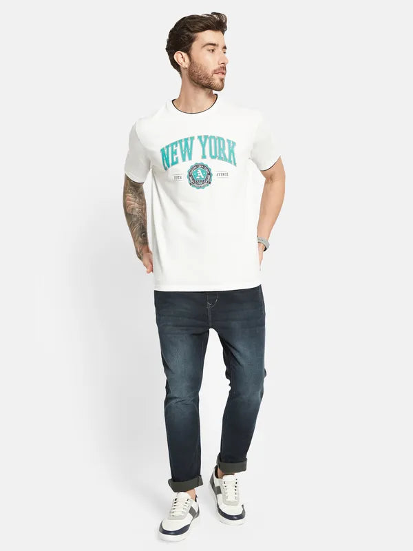 Octave Typography Printed Cotton T-Shirt