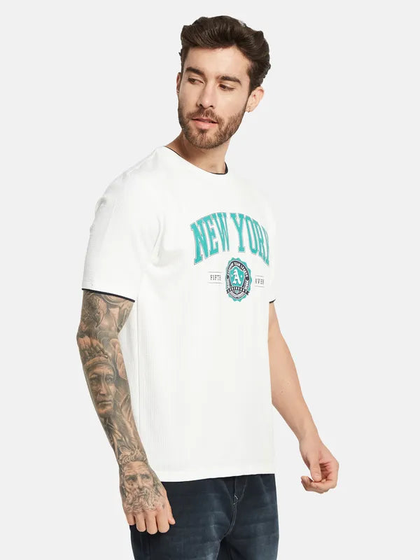 Octave Typography Printed Cotton T-Shirt