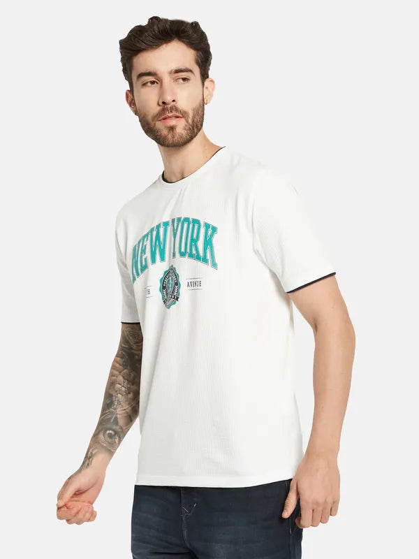 Octave Typography Printed Cotton T-Shirt