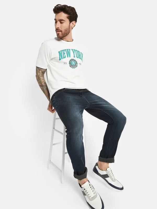 Octave Typography Printed Cotton T-Shirt