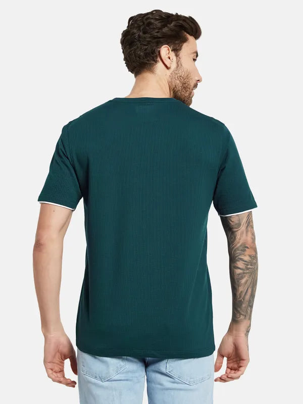 Octave Typography Printed Round Neck Short Sleeves Cotton T-Shirt