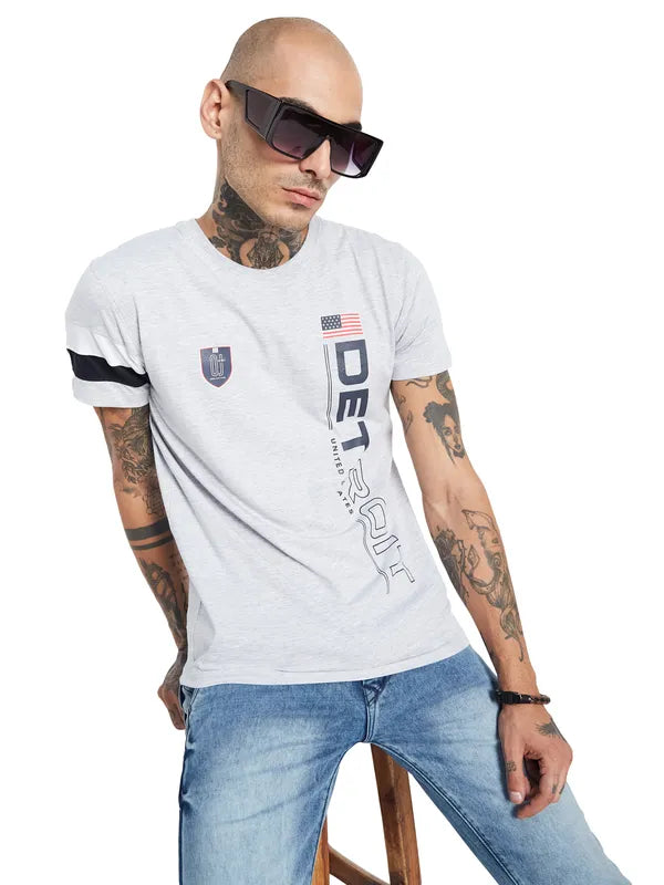 Octave Typography Printed Casual Cotton T-Shirt