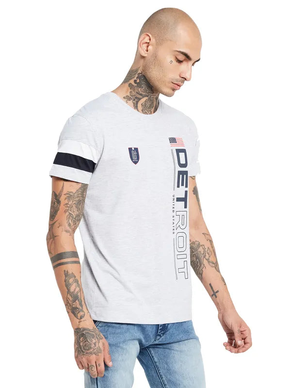 Octave Typography Printed Casual Cotton T-Shirt