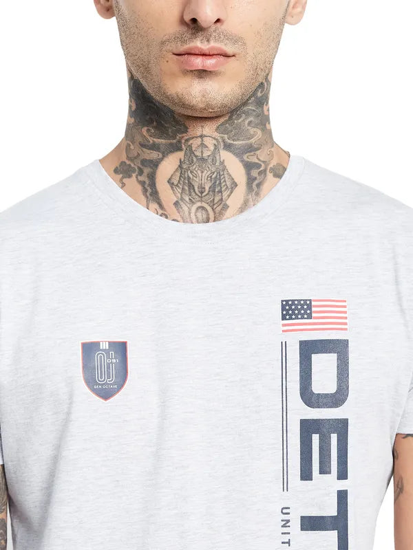 Octave Typography Printed Casual Cotton T-Shirt