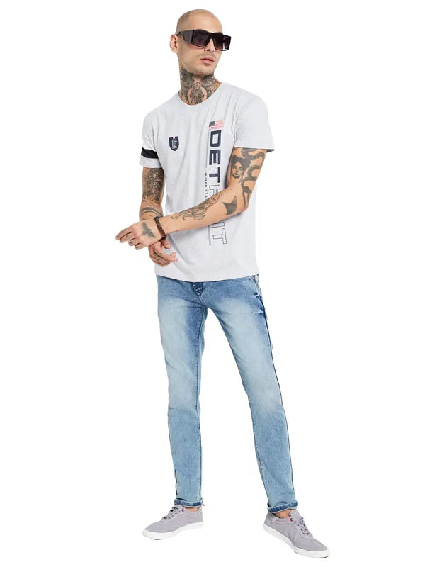 Octave Typography Printed Casual Cotton T-Shirt