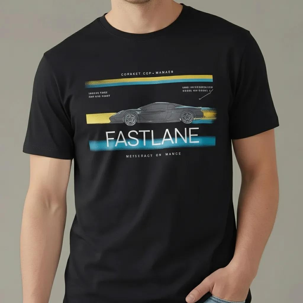 Men Round Neck Printed T-shirt