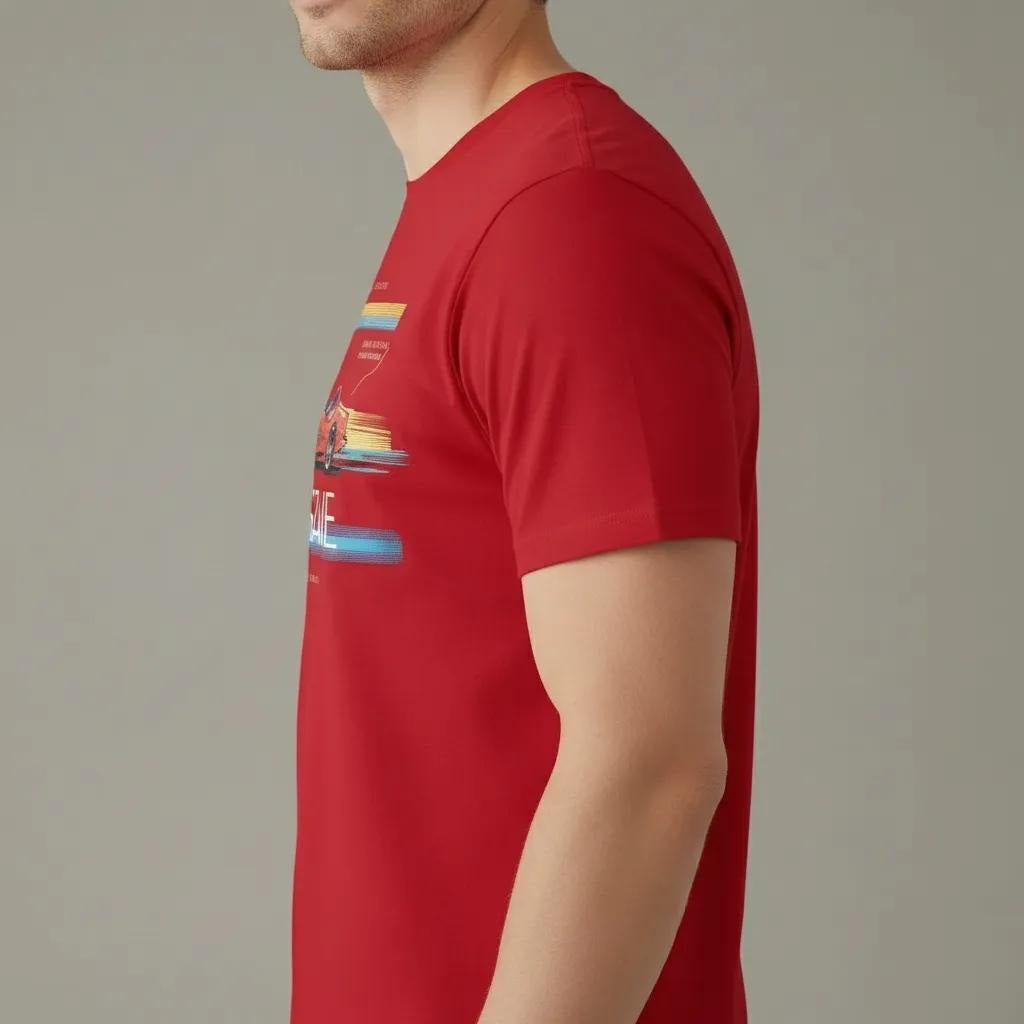 Men Round Neck Printed T-shirt