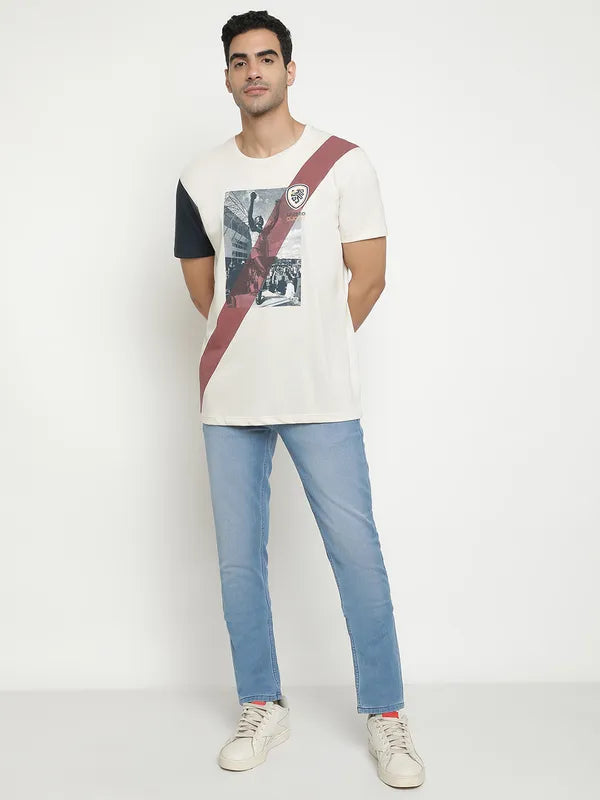 Octave Graphic Printed Cotton T-Shirt