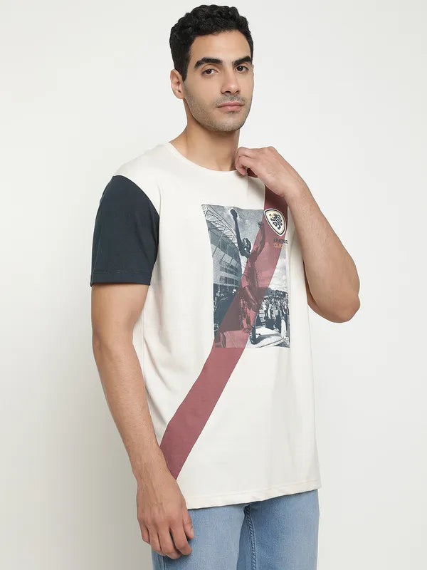 Octave Graphic Printed Cotton T-Shirt