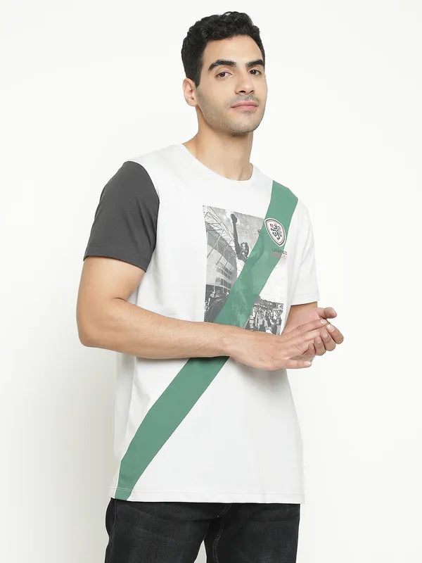 Octave People Places Printed Round Neck Cotton T-Shirt