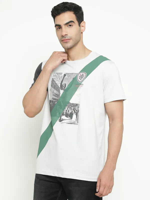 Octave People Places Printed Round Neck Cotton T-Shirt