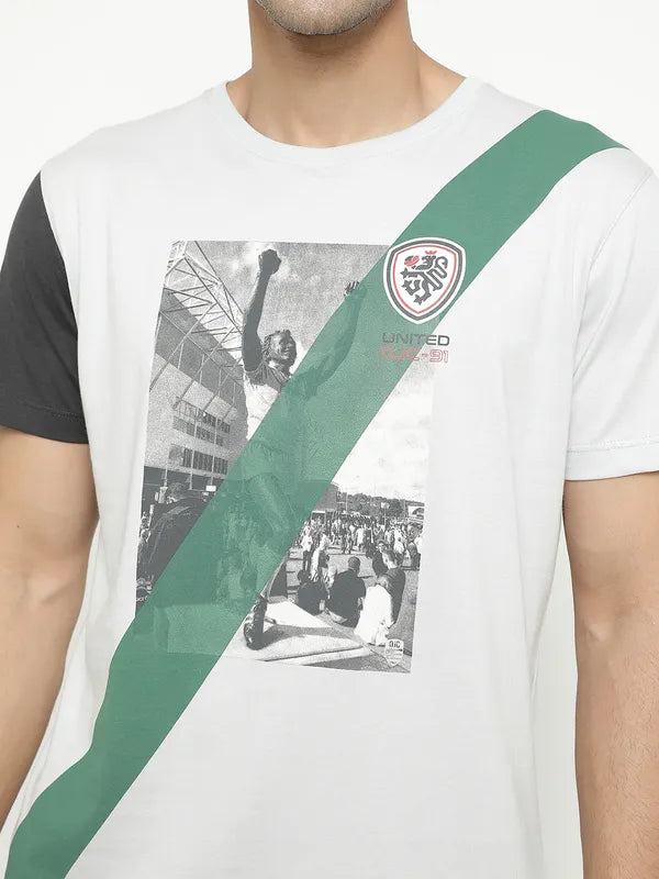 Octave People Places Printed Round Neck Cotton T-Shirt