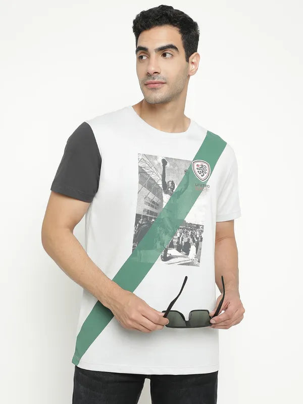 Octave People Places Printed Round Neck Cotton T-Shirt