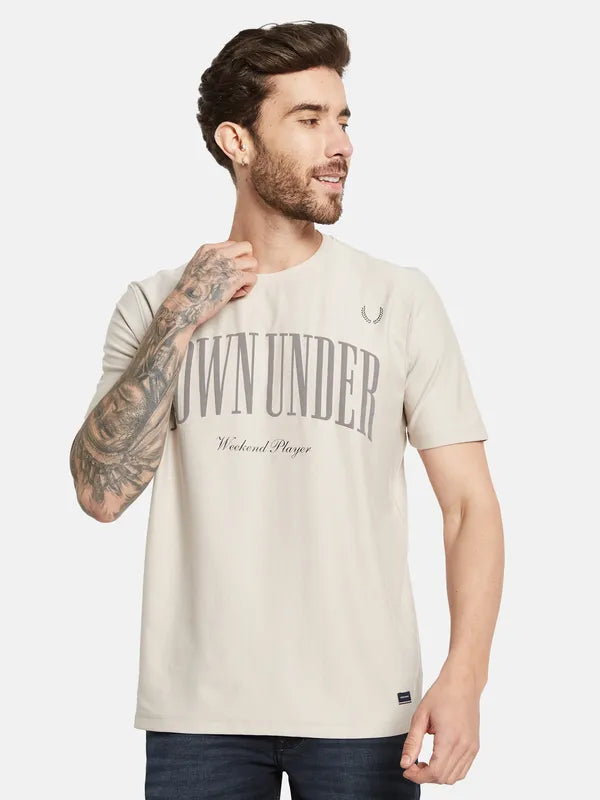 Octave Typography Printed Cotton T-Shirt