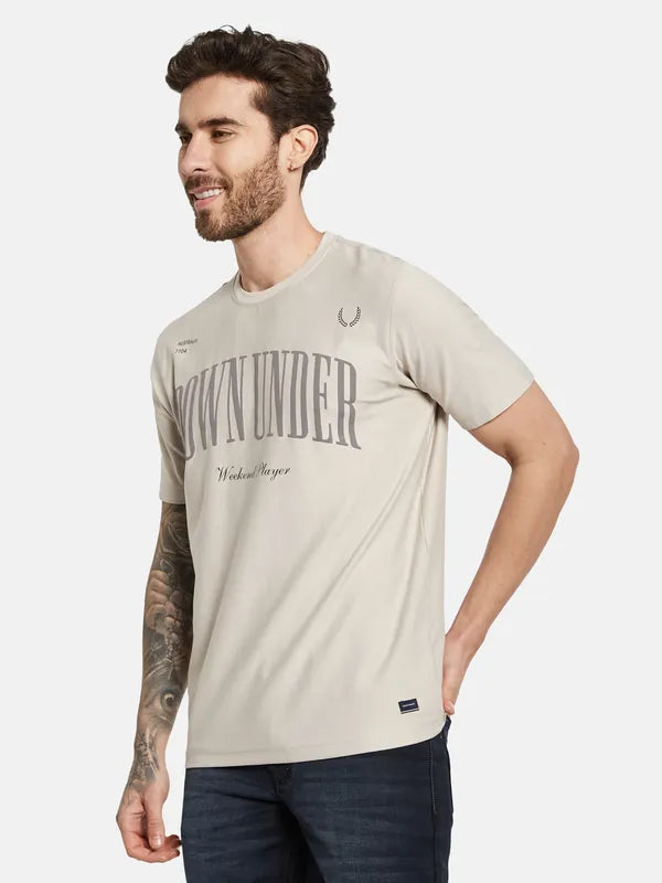 Octave Typography Printed Cotton T-Shirt