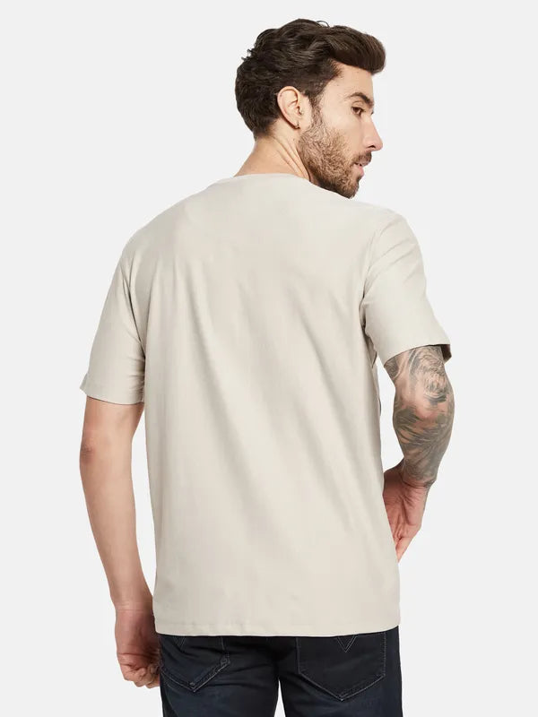 Octave Typography Printed Cotton T-Shirt