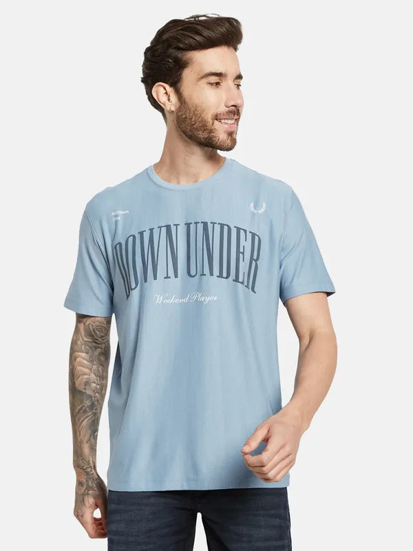 Octave Typography Printed Round Neck Cotton T-Shirt