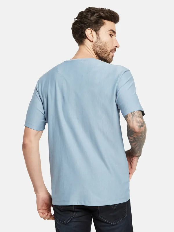 Octave Typography Printed Round Neck Cotton T-Shirt