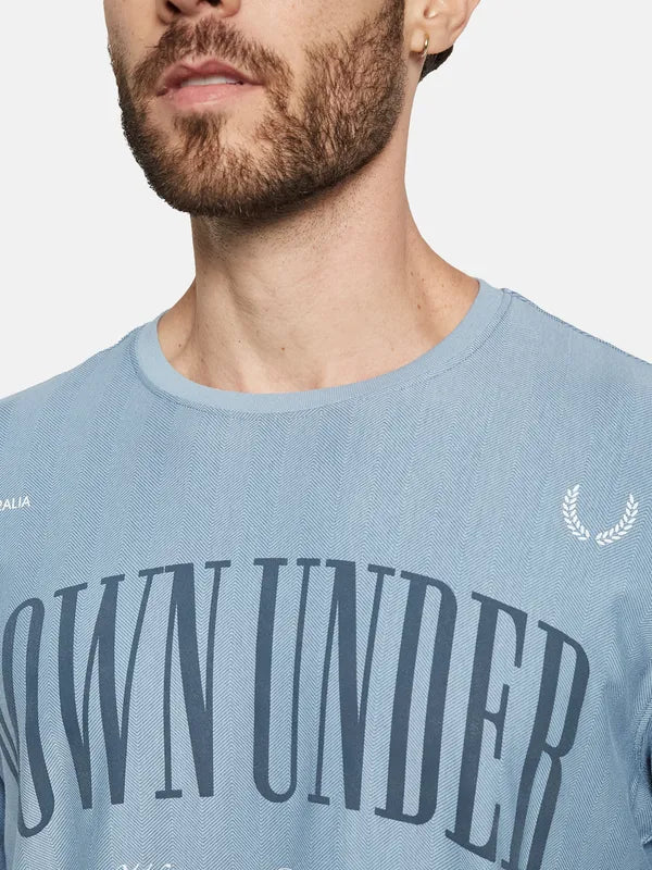 Octave Typography Printed Round Neck Cotton T-Shirt