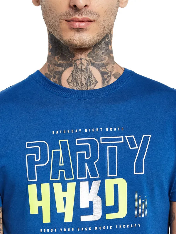 Octave Typography Printed Cotton T-Shirt