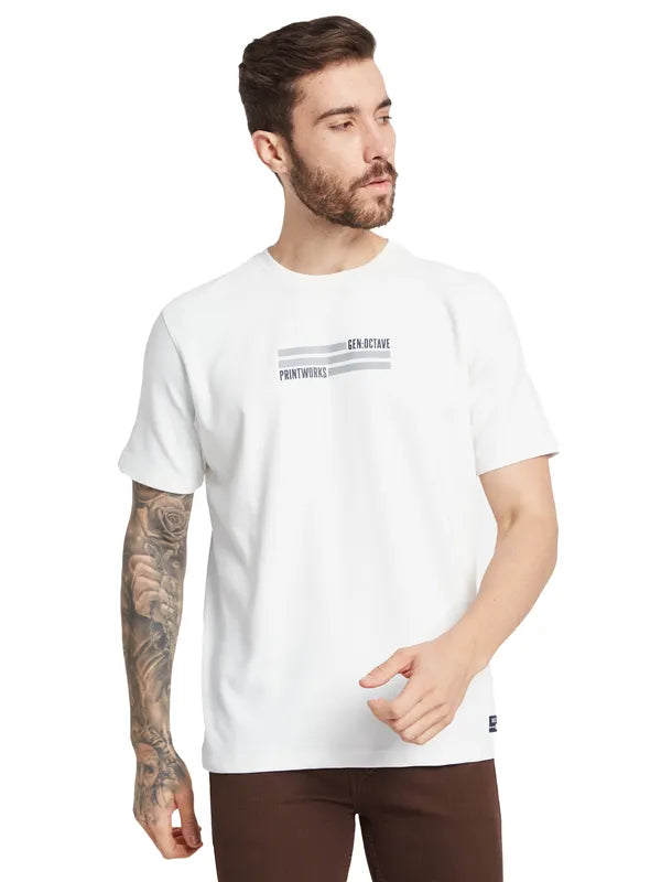Octave Men Typography Printed Round Neck T-Shirt