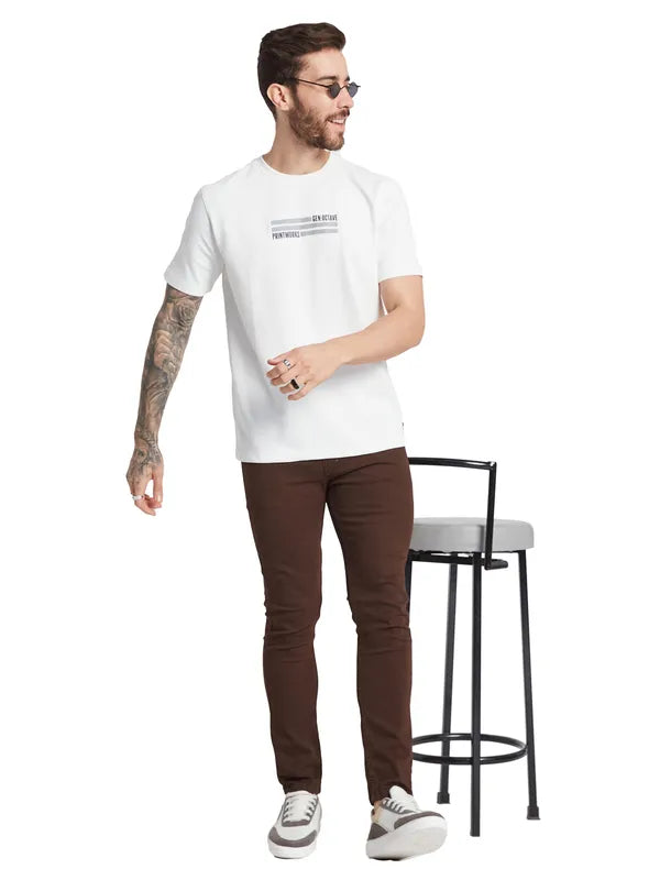 Octave Men Typography Printed Round Neck T-Shirt