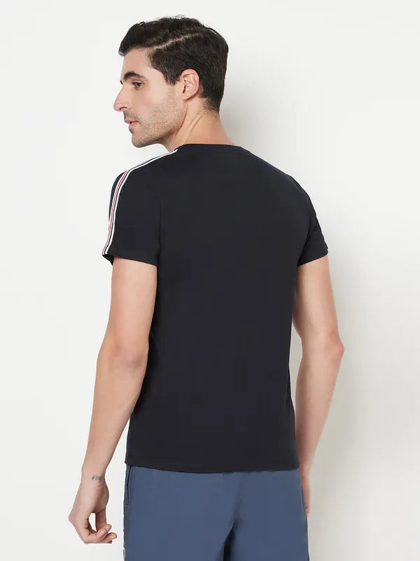 Octave Men Black Typography Printed T-Shirt
