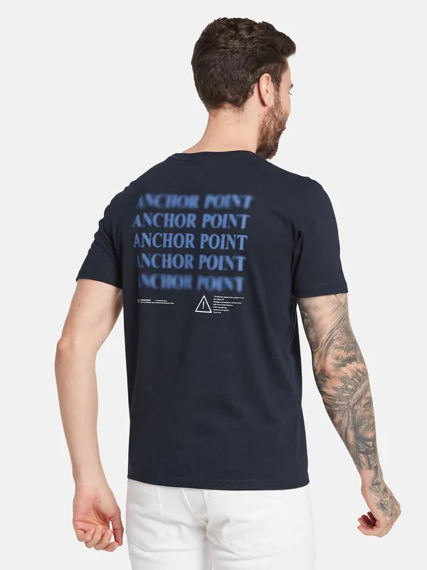 Octave Typography Printed Round Neck Cotton T-Shirt