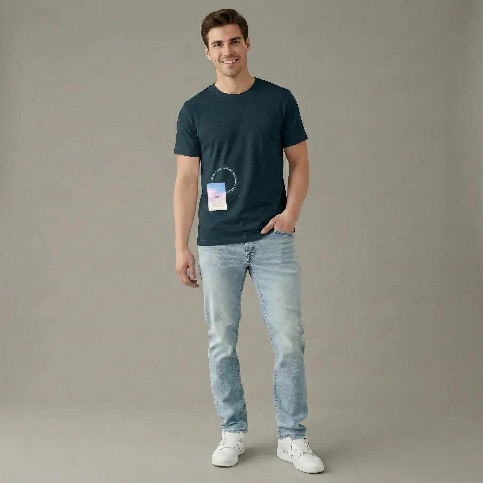 Men Printed Round Neck T-shirt