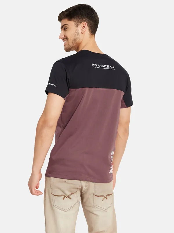 Cut And Sew Typographic Print T-Shirt