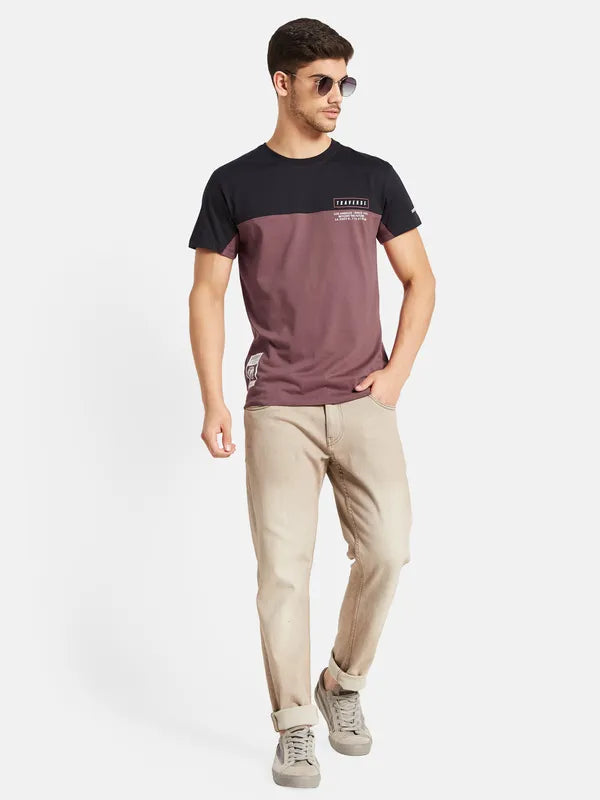 Cut And Sew Typographic Print T-Shirt