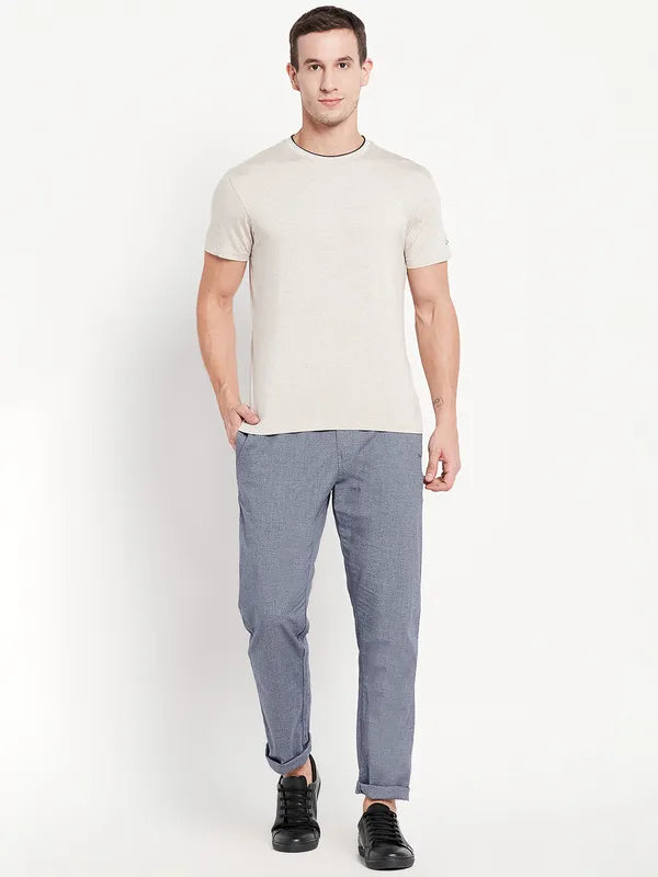 Men Khaki Melange T-Shirt