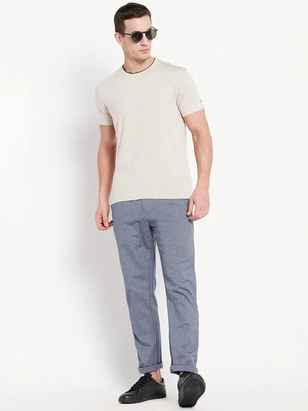 Men Khaki Melange T-Shirt