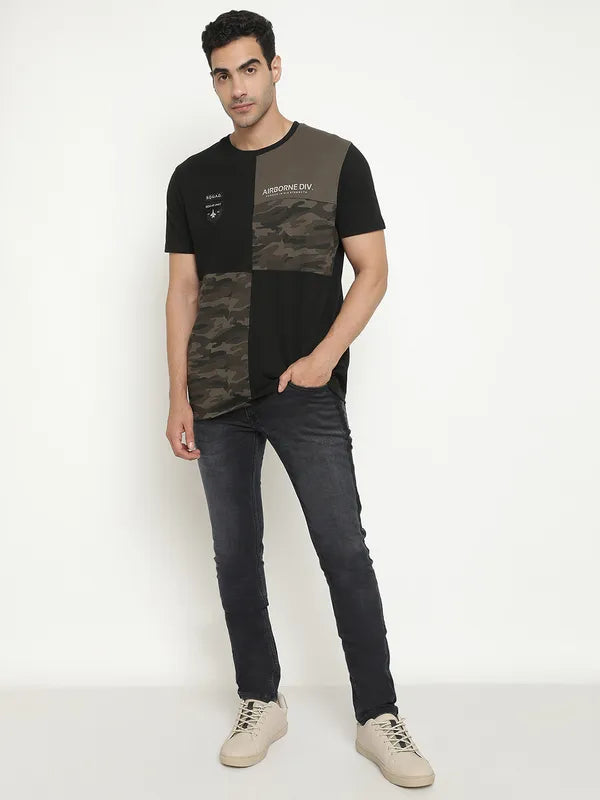 Octave Typography Printed Round Neck Short Sleeves Cotton T-Shirt