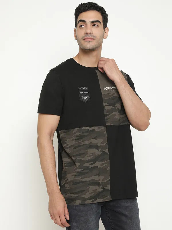 Octave Typography Printed Round Neck Short Sleeves Cotton T-Shirt