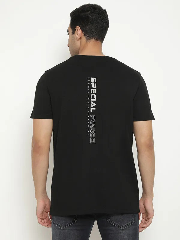 Octave Typography Printed Round Neck Short Sleeves Cotton T-Shirt