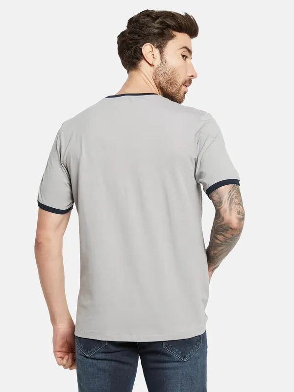 Octave Typography Printed Round Neck Short Sleeves Cotton T-Shirt